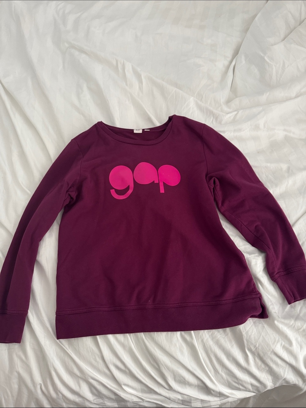 GAP Plum Sweatshirt with Hot Pink Logo